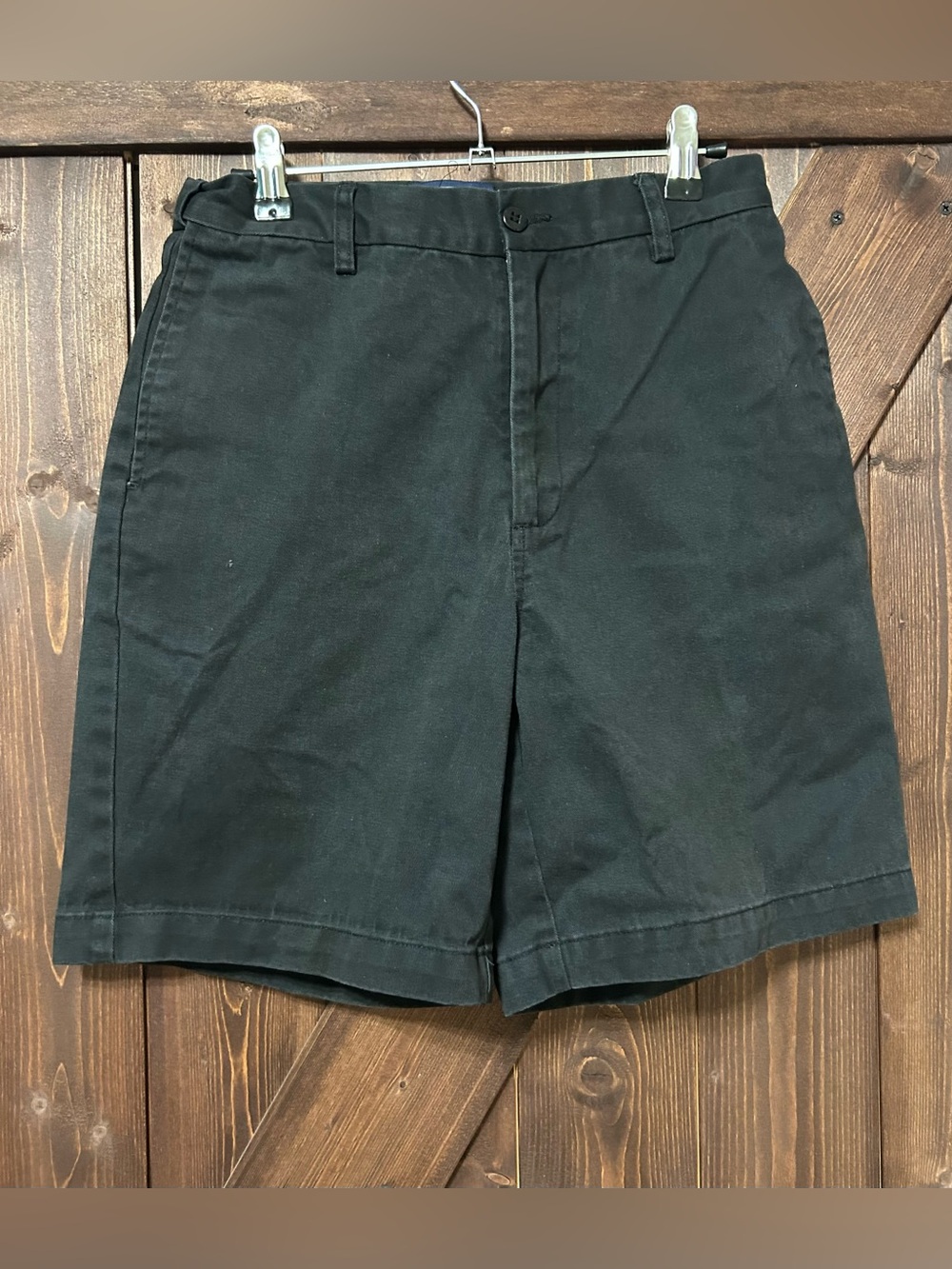 Men's Flat-Front Black Casual Shorts